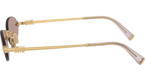 MIU MIU MU A54S - 5AK20I - 51 Okulary przeciwsłoneczne Złoty Owalny