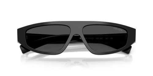 PRADA PR C02S - 16K08Z - 57 Okulary przeciwsłoneczne Czarny Kanciaste