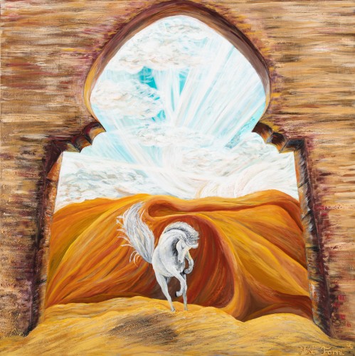 Fanni Mikó - Obrazy - KEYHOLE - 2023, ACRYLIC, CANVAS - 100 X 100
