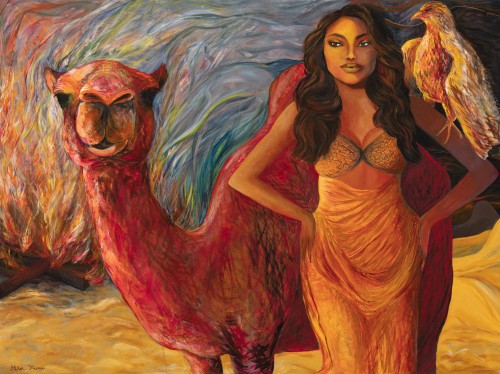 Fanni Mikó - Obrazy - THE DESERT AT NIGHT - 2023, ACRYLIC, CANVAS - 90 X 120