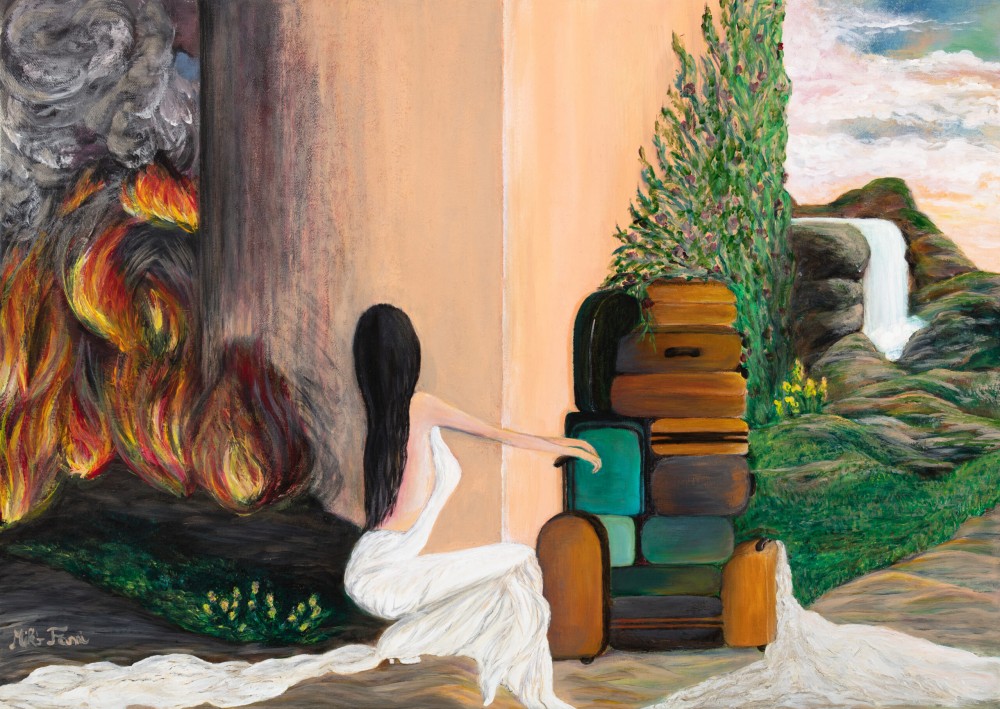 Fanni Mikó NEW CHAPTER - 2023, ACRYLIC, CANVAS - 50 X 70 Obrazy