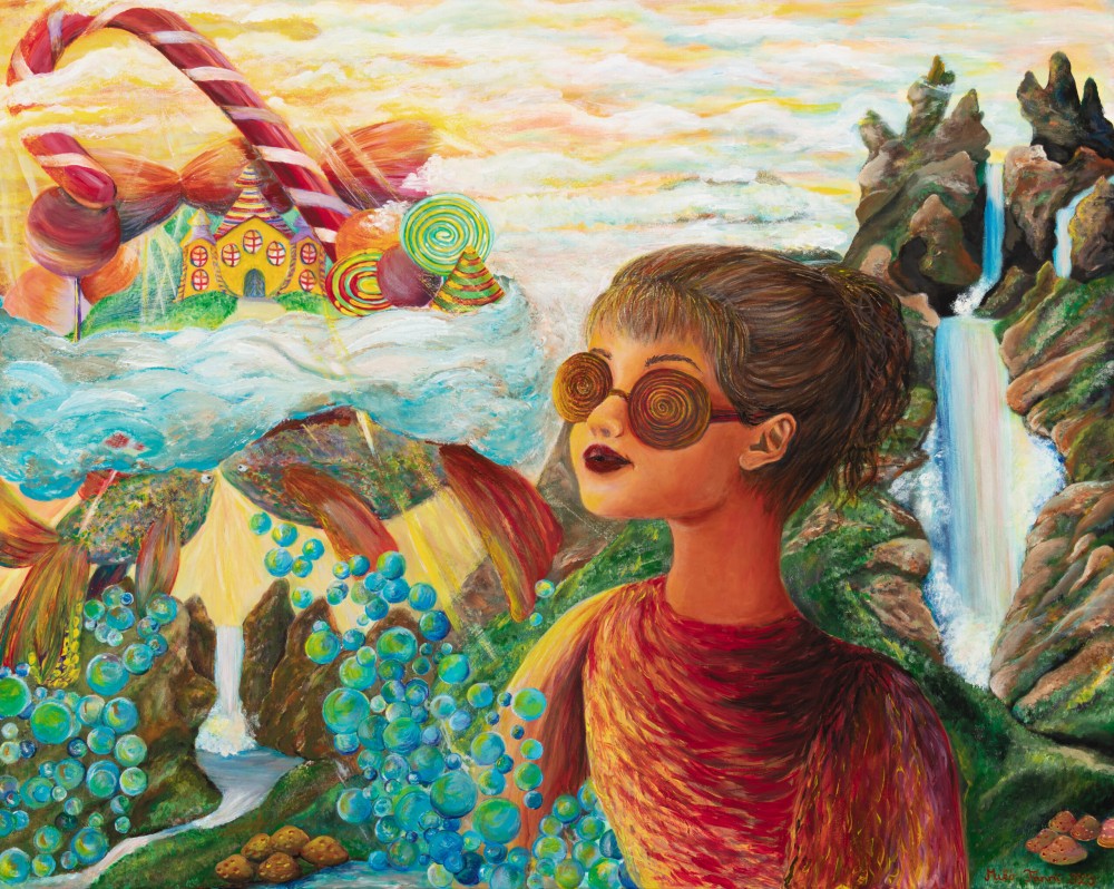 Fanni Mikó CANDY WORLD - 2023, ACRYLIC, CANVAS - 80 X 100 Obrazy