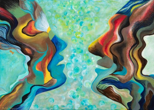 Fanni Mikó YOU AND ME - 2023, ACRYLIC, CANVAS - 50 X 70 Obrazy