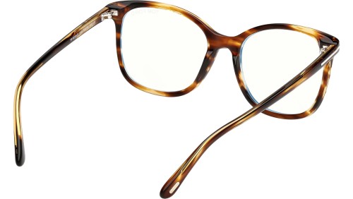 Tom Ford TF6089-B - 055 - 54 - Z SOCZEWKAMI Z FILTREM ŚWIATŁA NIEBIESKO-FIOLETOWEGO Oprawki korekcyjne Havanna Pillow (zaokrąglony)