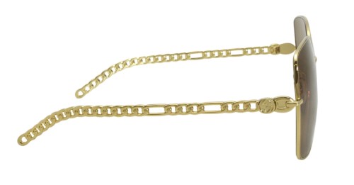 Gucci GG0724S WITHOUT CHAIN - 002 - 61 Okulary przeciwsłoneczne Złoty Kanciaste