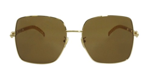 Gucci GG0724S WITHOUT CHAIN - 002 - 61 Okulary przeciwsłoneczne Złoty Kanciaste