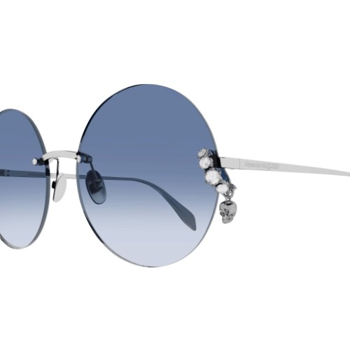 Alexander McQueen AM0418S - 003 - 62 Okulary przeciwsłoneczne Srebrny Okrągły