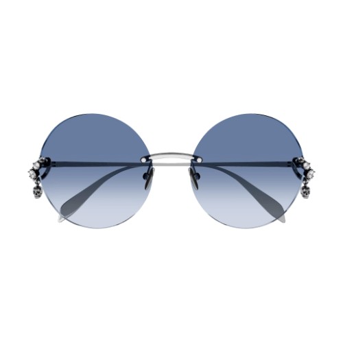 Alexander McQueen AM0418S - 003 - 62 Okulary przeciwsłoneczne Srebrny Okrągły