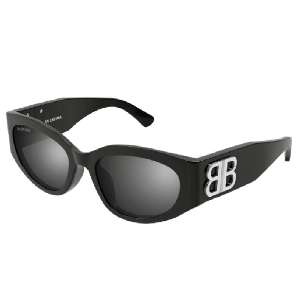 Balenciaga BB0324SK - 007 - 55 Okulary przeciwsłoneczne Szary Owalny
