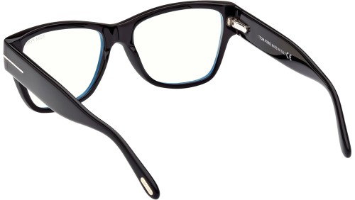 Tom Ford FT5878-B - 001 - 55 - Z SOCZEWKAMI Z FILTREM ŚWIATŁA NIEBIESKO-FIOLETOWEGO Oprawki korekcyjne Czarny Kocie oczy