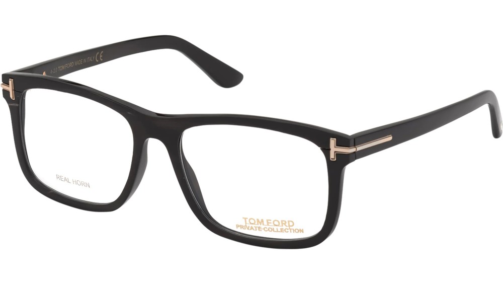 Tom Ford FT5719-Private Collection REAL HORN - 063 - 54 Oprawki korekcyjne Czarny Kanciaste