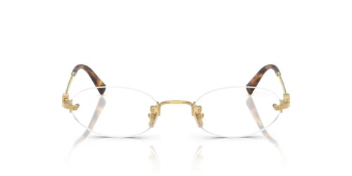 MIU MIU MU A54S - 5AK08N - 51 - Z SOCZEWKAMI Z FILTREM ŚWIATŁA NIEBIESKO-FIOLETOWEGO Okulary przeciwsłoneczne Złoty Owalny