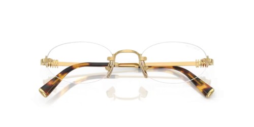 MIU MIU MU A54S - 5AK08N - 51 - Z SOCZEWKAMI Z FILTREM ŚWIATŁA NIEBIESKO-FIOLETOWEGO Okulary przeciwsłoneczne Złoty Owalny