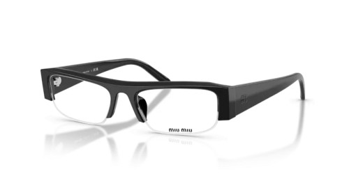 MIU MIU MU B07S - 16K08N - 51 - Z SOCZEWKAMI Z FILTREM ŚWIATŁA NIEBIESKO-FIOLETOWEGO Okulary przeciwsłoneczne Czarny Prostokątny