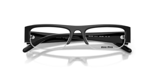 MIU MIU MU B07S - 16K08N - 51 - Z SOCZEWKAMI Z FILTREM ŚWIATŁA NIEBIESKO-FIOLETOWEGO Okulary przeciwsłoneczne Czarny Prostokątny