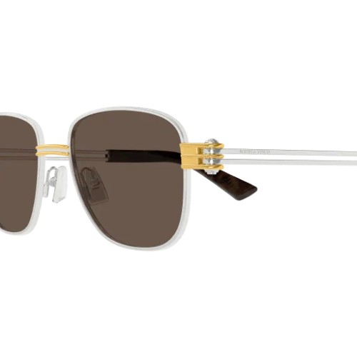 Bottega Veneta BV1380S - 001 - 51 Okulary przeciwsłoneczne Srebrny Kanciaste