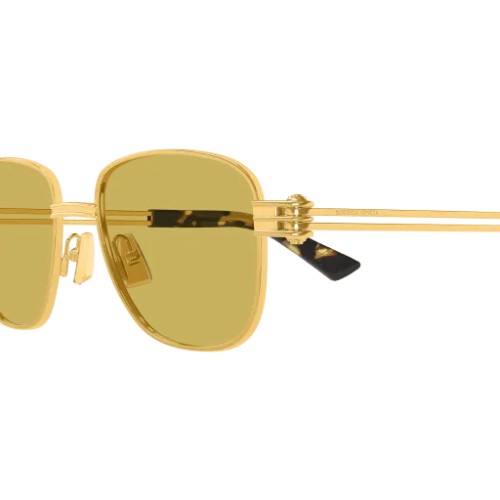 Bottega Veneta BV1380S - 002 - 51 Okulary przeciwsłoneczne Złoty Kanciaste