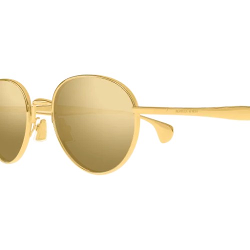 Bottega Veneta BV1396S - 002 - 50 Okulary przeciwsłoneczne Złoty Owalny
