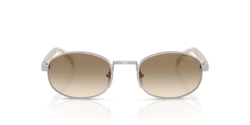 PRADA PR B53S - 1BC80K - 52 Okulary przeciwsłoneczne Srebrny Owalny