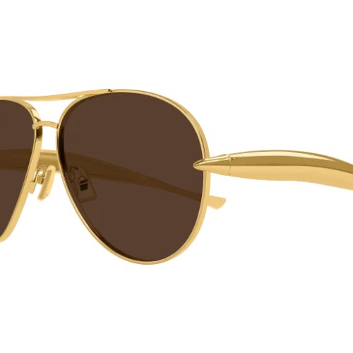 Bottega Veneta BV1305S - 007 - 64 Okulary przeciwsłoneczne Złoty Pilotki (aviator)