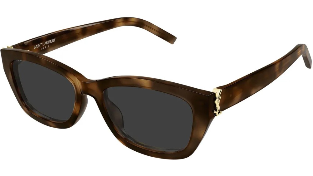 Saint Laurent SL M153 - 003 - 55 Okulary przeciwsłoneczne Havanna Kanciaste