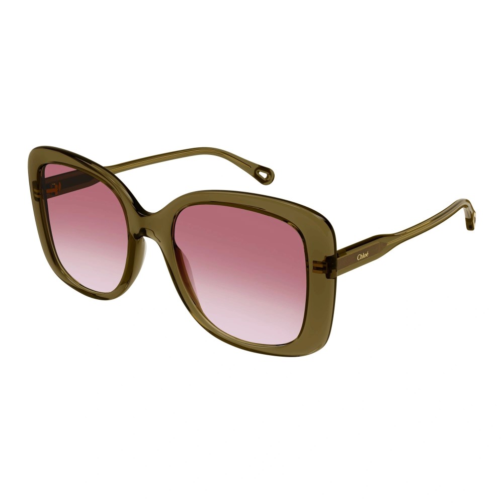 Chloé CH0125SA - 004 - 57 Okulary przeciwsłoneczne Zielony Kanciaste