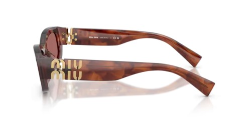 MIU MIU MU B04S - 26E80B - 53 Okulary przeciwsłoneczne Paski tytoniowe Nieregularne