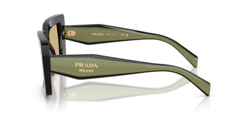 PRADA PR D01S - 03K10R - 52 Okulary przeciwsłoneczne Czarny Prostokątny