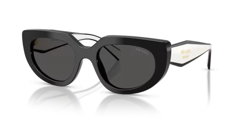 PRADA PR D02S - 20G08Z - 53 Okulary przeciwsłoneczne Czarny Owalny