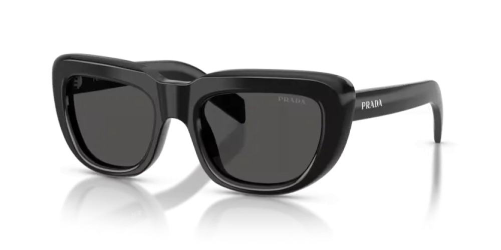 PRADA PR D07S - 16K08Z - 53 Okulary przeciwsłoneczne Czarny Prostokątny