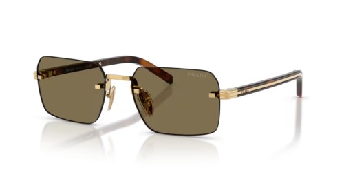 PRADA PR D55S - 5AK90F - 55 Okulary przeciwsłoneczne Złoty Prostokątny