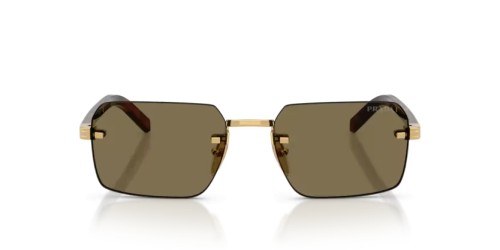 PRADA PR D55S - 5AK90F - 55 Okulary przeciwsłoneczne Złoty Prostokątny