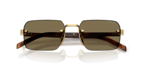 PRADA PR D55S - 5AK90F - 55 Okulary przeciwsłoneczne Złoty Prostokątny