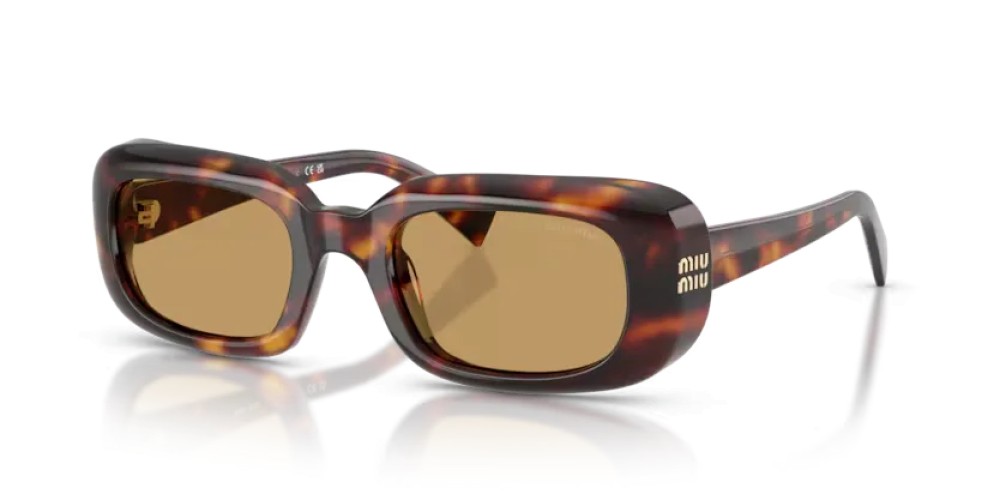 MIU MIU MU B13S - 27L10Y - 52 Okulary przeciwsłoneczne Havanna Prostokątny