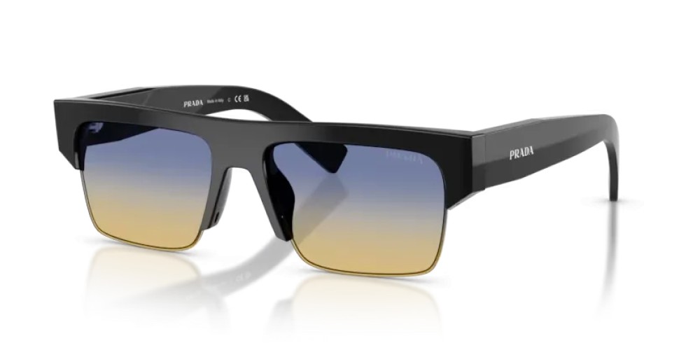 PRADA PR D12SU - 16K50E - 55 Okulary przeciwsłoneczne Czarny Prostokątny