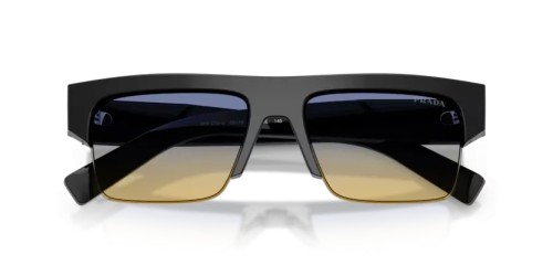 PRADA PR D12SU - 16K50E - 55 Okulary przeciwsłoneczne Czarny Prostokątny