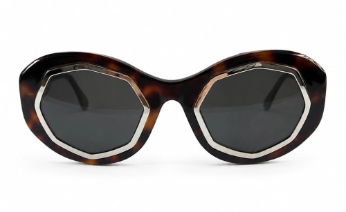 Marni P6P Marni Mount Bromo - 55 Okulary przeciwsłoneczne Havanna Owalny