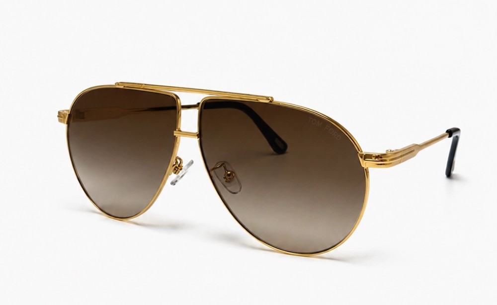 Tom Ford FT0825 RILEY-02 - 28B - 61 Okulary przeciwsłoneczne Złoty Pilotki (aviator)