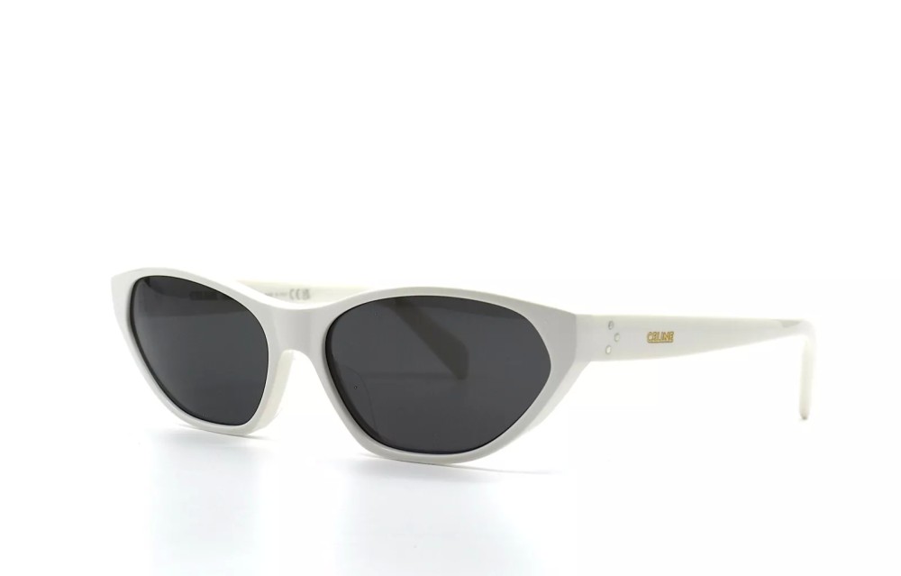 Celine CL40251U - 25A - 57 Okulary przeciwsłoneczne Biały Kocie oczy