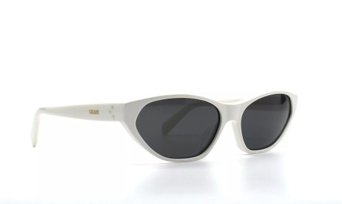 Celine CL40251U - 25A - 57 Okulary przeciwsłoneczne Biały Kocie oczy