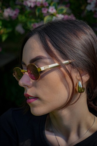 MIU MIU MU B51S - 7OE30Y - 47 Okulary przeciwsłoneczne Brąz Owalny