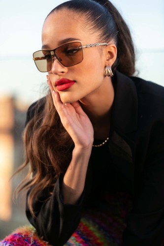 Givenchy GV40052U - 30E - 138 Okulary przeciwsłoneczne Złoty Jednoszybowe