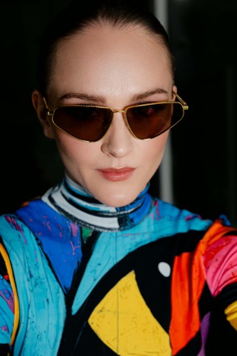 Fendi FE40068U - 30E - 60 Okulary przeciwsłoneczne Złoty Kocie oczy