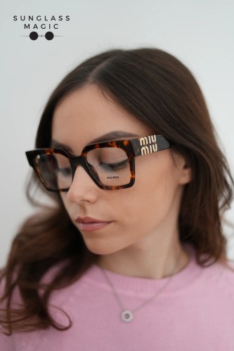 MIU MIU MU 04UV - ​VAU1O1 - ​52 Oprawki korekcyjne Havanna Kanciaste