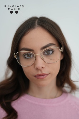 MIU MIU MU 50XV - ​14M1O1 - ​56 Oprawki korekcyjne Złoty Motyl