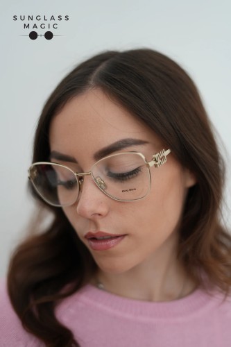 MIU MIU MU 50XV - ​14M1O1 - ​56 Oprawki korekcyjne Złoty Motyl