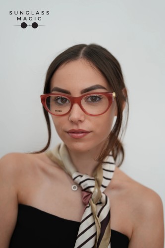 Fendi FE50099I - 069 - 53 Oprawki korekcyjne Różowy Kocie oczy