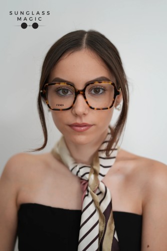 Fendi FE50144I - 056 - 54 Oprawki korekcyjne Havanna Kanciaste