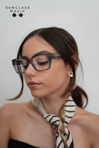 Fendi FE50094F - 020 - 52 Oprawki korekcyjne Szary Kanciaste
