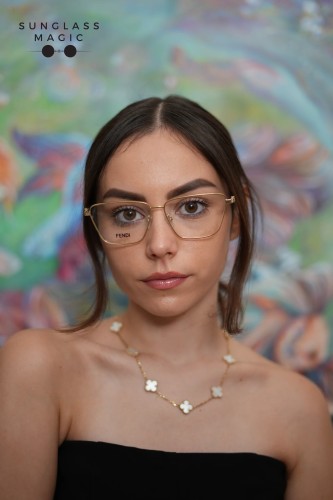 Fendi FE50071U - 030 - 57 Oprawki korekcyjne Złoty Kanciaste